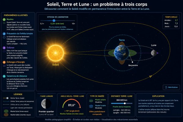 Description de l'interaction Soleil Terre Lune